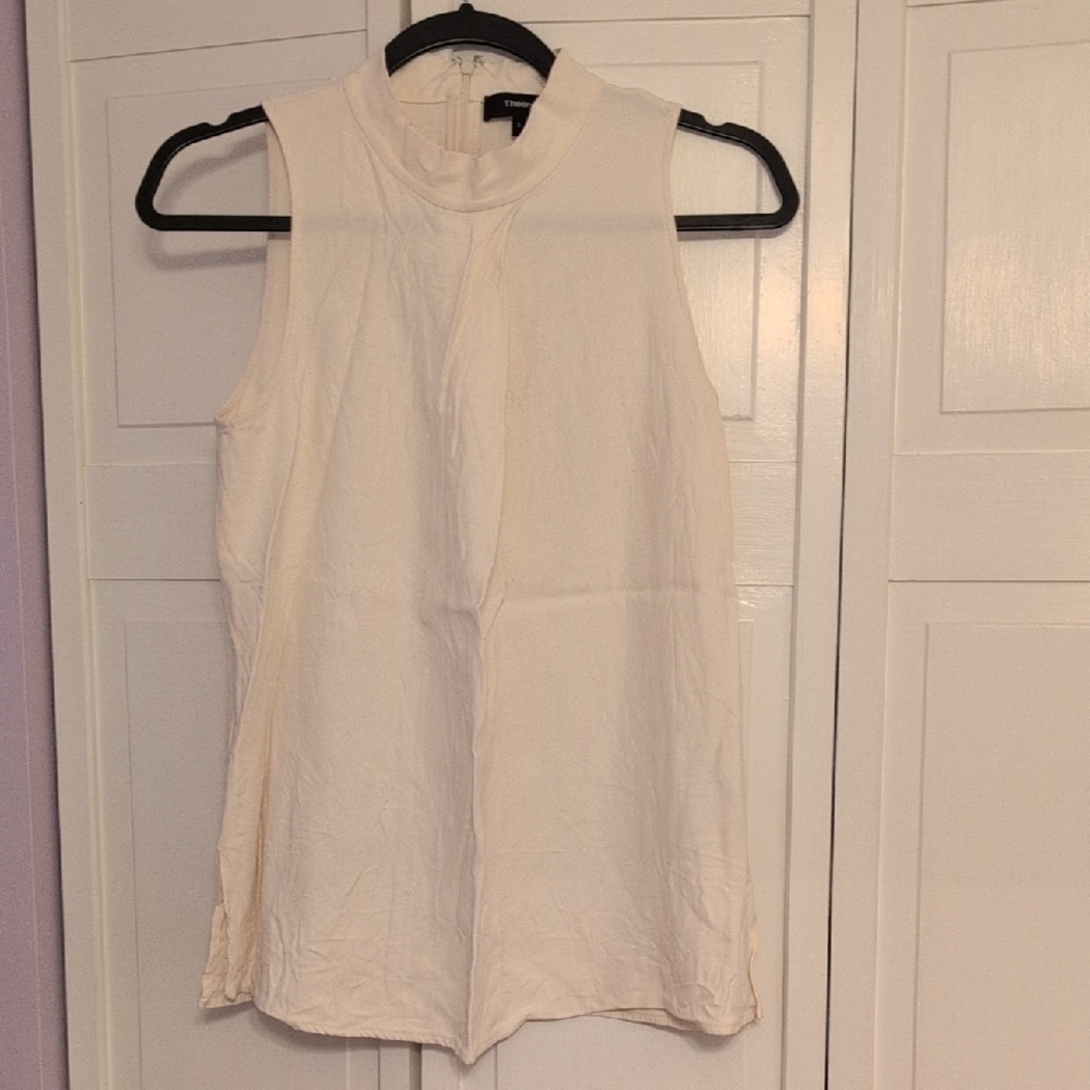 Theory Ivory Sleeveless Blouse